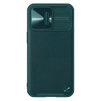 Силиконовая накладка Nillkin CamShield Leather Case Зеленая для Apple iPhone 13 Pro Max