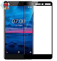 Защитное стекло для Nokia 7 5D (полная проклейка) цвет: черный