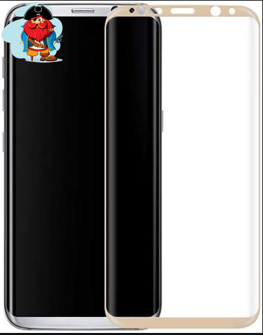 Защитное стекло для Samsung Galaxy S8 (G950FD) 5D (полная проклейка) цвет: золотой - фото 1 - id-p117833900