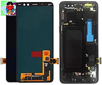 Экран для Samsung Galaxy A8 (A530F) с тачскрином и рамкой, цвет: черный, оригинальный