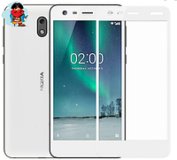 Защитное стекло для Nokia 2 5D (полная проклейка), цвет: белый