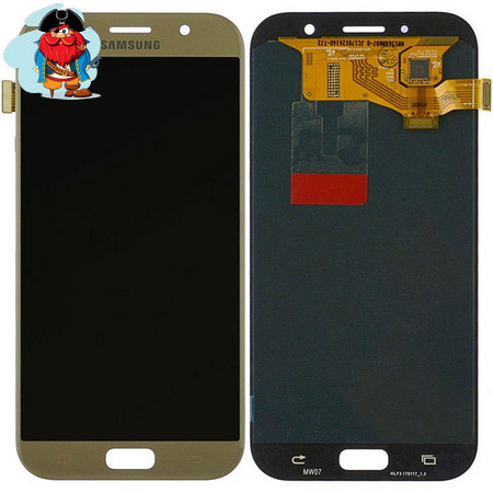 Экран для Samsung Galaxy A7 2017 (A720F) с тачскрином, цвет: золотой, оригинал - фото 1 - id-p118966700