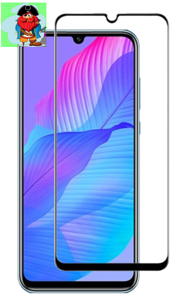 Защитное стекло для Huawei Y8p (AQM-LX1) 5D (полная проклейка), цвет: черный - фото 1 - id-p129017182