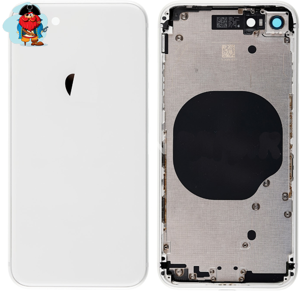 Корпус (задняя крышка, рамка, сим-лоток) для Apple iPhone 8, цвет: серебристый - фото 1 - id-p124664521
