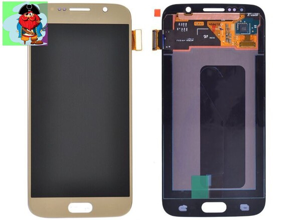 Экран для Samsung Galaxy S6 (G920F) с тачскрином, цвет: золотой оригинальный - фото 1 - id-p118966716