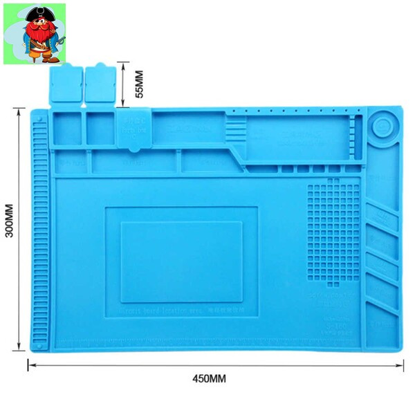 Силиконовый антистатический коврик для ремонта и пайки 450x300 мм - фото 1 - id-p124997211