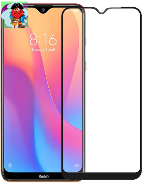 Защитное стекло для Xiaomi Redmi 9c 5D (полная проклейка), цвет: черный - фото 1 - id-p134236763