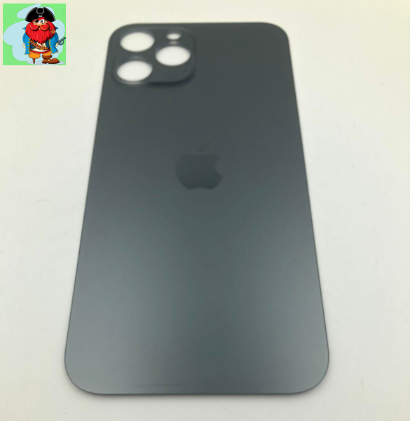 Задняя крышка (стекло) для Apple iPhone 12 Pro MAX, цвет: графит (широкое отверстие под камеру) - фото 1 - id-p149107220