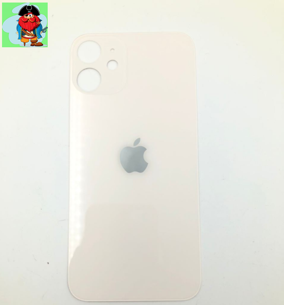 Задняя крышка (стекло) для Apple iPhone 12 mini, цвет: белый (широкое отверстие под камеру) - фото 1 - id-p149146134