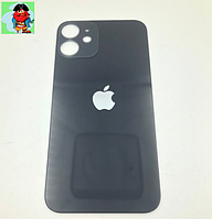 Задняя крышка (стекло) для Apple iPhone 12 mini, цвет: черный (широкое отверстие под камеру)