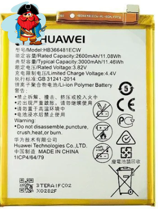 Аккумулятор для Huawei Nova 3e 2018 (HB366481ECW) оригинальный - фото 1 - id-p121422636
