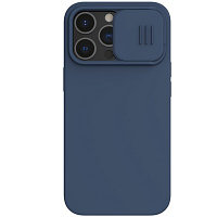 Силиконовая накладка Nillkin CamShield Silky Silicone Case Синяя для Apple iPhone 13 Pro