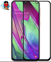 Защитное стекло для Samsung Galaxy A40s (SM-A405F) 5D (полная проклейка), цвет: черный