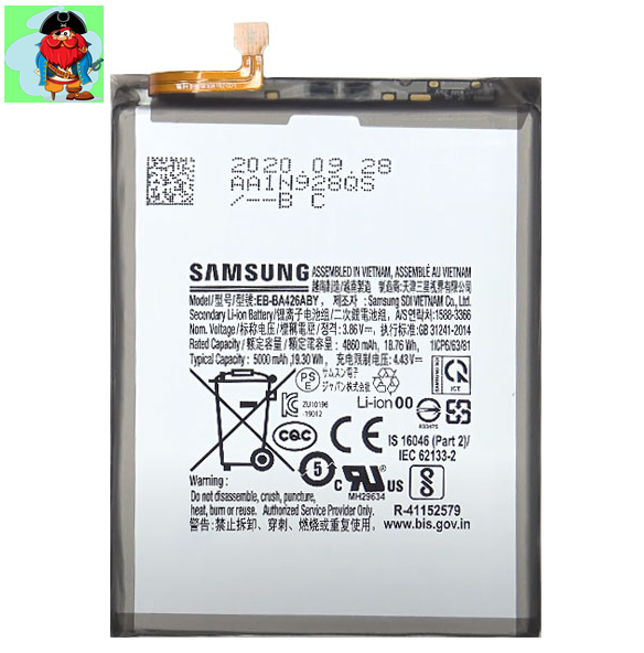 Аккумулятор для Samsung Galaxy A72 (EB-BA426ABY) оригинальный - фото 1 - id-p150600651