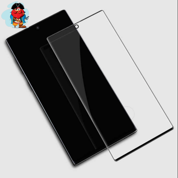 Защитное стекло для Samsung Galaxy Note 10 Plus + (N9750) с отверстием под отпечаток пальца 5D (полная - фото 1 - id-p119301668