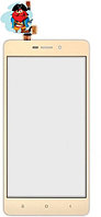Тачскрин для Xiaomi Redmi 3, 3S, 3S Prime, цвет: золотой