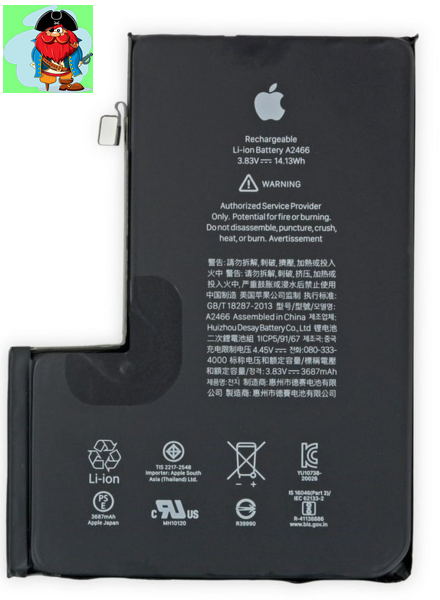 Аккумулятор для Apple iPhone 12 Pro MAX (A2466) оригинальный - фото 1 - id-p174878176