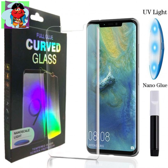 Защитное стекло для Samsung Galaxy S10e (G970), цвет: прозрачный с фотополимерным клеем и УФ-лампой - фото 1 - id-p119301674