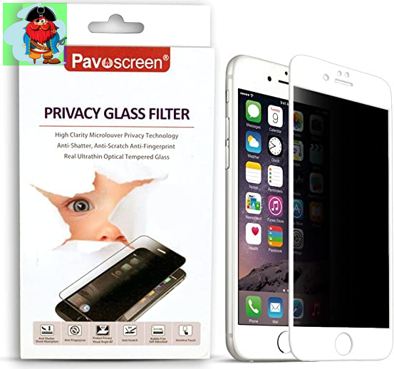 Антишпионское защитное стекло для Apple iPhone 6 5D (полная проклейка), цвет: белый - фото 1 - id-p137333083