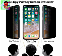 Антишпионское защитное стекло для Apple iPhone XS 5D (полная проклейка), цвет: черный