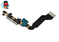 Шлейф разъема зарядки для Apple iPhone 4s (Charge Conn), цвет: белый