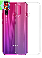 Чехол для Huawei Honor 20 Lite силиконовый, цвет: прозрачный