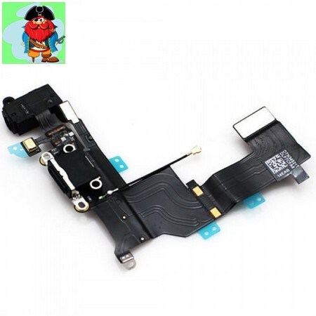 Шлейф разъема зарядки и разъема наушников Audio Jack для Apple iPhone SE (Charge Conn), цвет: черный - фото 1 - id-p84311474