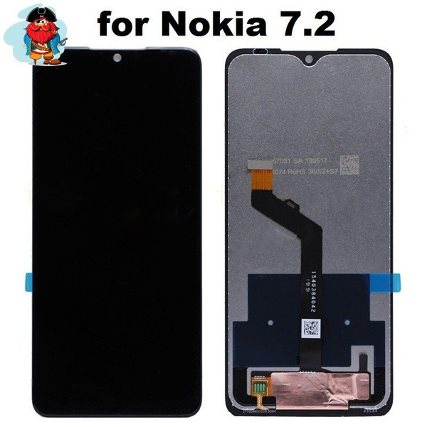 Экран для Nokia 7.2 с тачскрином, цвет: черный - фото 1 - id-p122261972