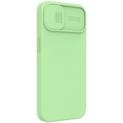 Силиконовая накладка с пластиной Magsafe Nillkin CamShield Silky Magnetic Silicone Case Зеленая для Apple - фото 3 - id-p175490299