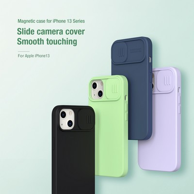 Силиконовая накладка с пластиной Magsafe Nillkin CamShield Silky Magnetic Silicone Case Зеленая для Apple - фото 9 - id-p175490299
