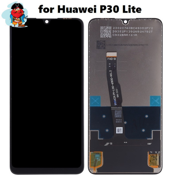 Экран для Huawei P30 Lite (MAR-LX1M, MAR-LX2) с тачскрином, цвет: черный - фото 1 - id-p101215138