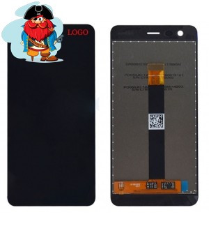 Экран для Nokia 2 с тачскрином, цвет: черный - фото 1 - id-p88617503