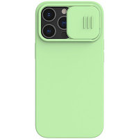 Силиконовая накладка с пластиной Magsafe Nillkin CamShield Silky Magnetic Silicone Case Зеленая для Apple