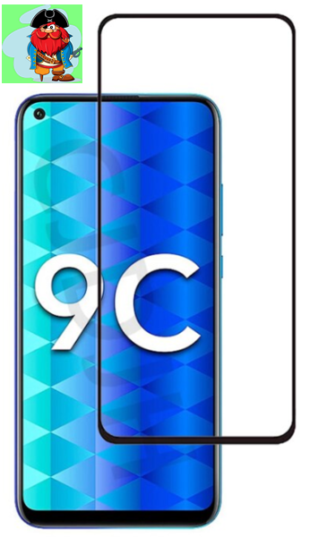 Защитное стекло для Huawei Honor 9c 5D (полная проклейка), цвет: черный - фото 1 - id-p126363086