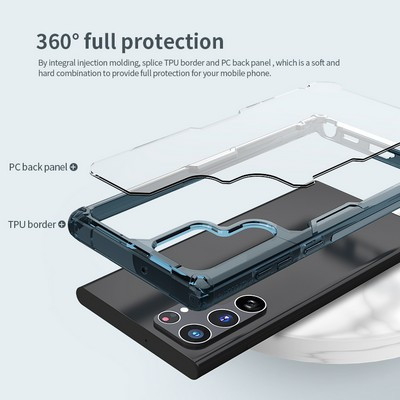 Силиконовый чехол Nillkin Nature TPU Pro Case Синий для Samsung Galaxy S22 Ultra - фото 4 - id-p175490316