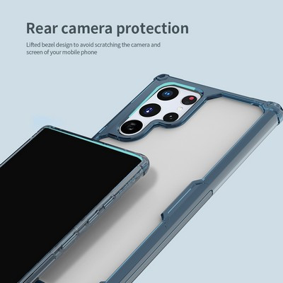 Силиконовый чехол Nillkin Nature TPU Pro Case Синий для Samsung Galaxy S22 Ultra - фото 6 - id-p175490316
