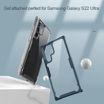 Силиконовый чехол Nillkin Nature TPU Pro Case Синий для Samsung Galaxy S22 Ultra - фото 7 - id-p175490316