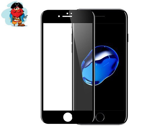 Защитное стекло для Apple iPhone 6, 5D (полная проклейка), цвет: черный - фото 1 - id-p89059789