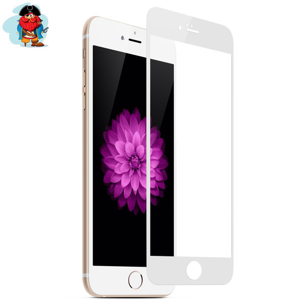 Защитное стекло для Apple iPhone 6, 5D (полная проклейка), цвет: белый - фото 1 - id-p89131697