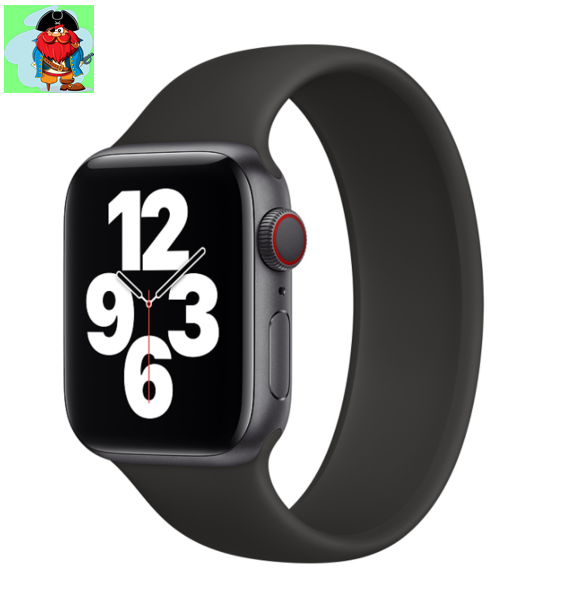 Силиконовый монобраслет для Apple Watch 5 40mm, цвет: черный (размер: S) - фото 1 - id-p142789023