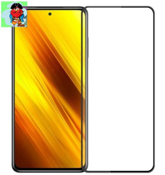 Защитное стекло для Xiaomi POCO X3, X3 PRO 5D (полная проклейка), цвет: черный - фото 1 - id-p156769322