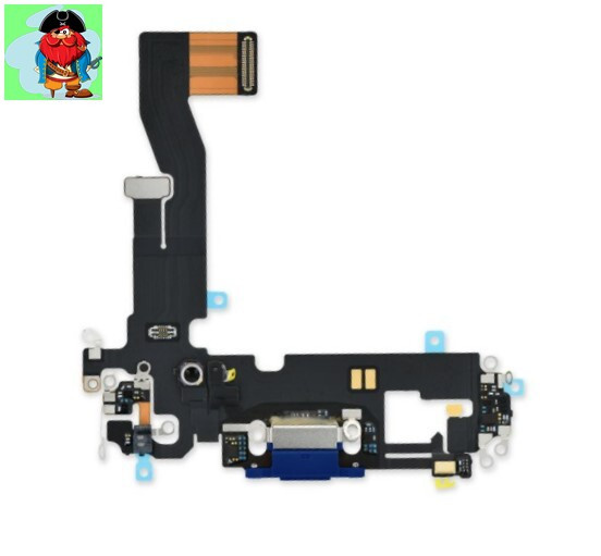 Шлейф разъема зарядки для Apple iPhone 12/12 Pro (Charge Conn), цвет: синий - фото 1 - id-p157001037