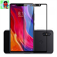 Защитное стекло для Xiaomi Mi8, 5D (полная проклейка) цвет: черный