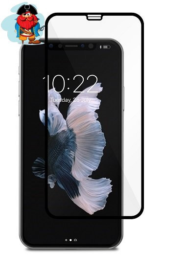 Защитное стекло для Apple iPhone XS, 5D (полная проклейка), цвет: черный - фото 1 - id-p89131888