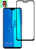 Защитное стекло для Huawei Y8S 5D (полная проклейка), цвет: черный