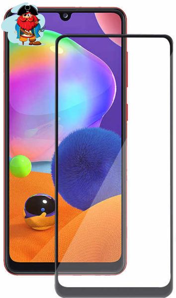 Защитное стекло для Samsung Galaxy A31 5D (полная проклейка), цвет: черный - фото 1 - id-p126731567