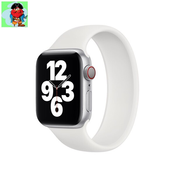 Силиконовый монобраслет для Apple Watch 38mm, цвет: белый (размер: M) - фото 1 - id-p142950428