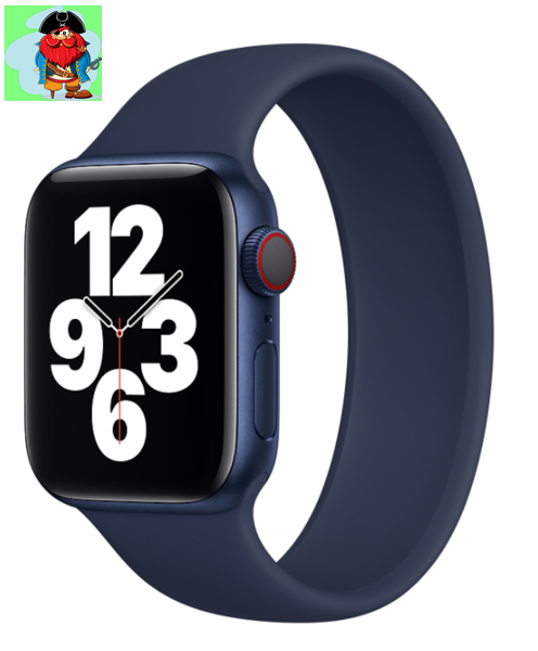 Силиконовый монобраслет для Apple Watch 38mm, цвет: синий (размер: M) - фото 1 - id-p142950430