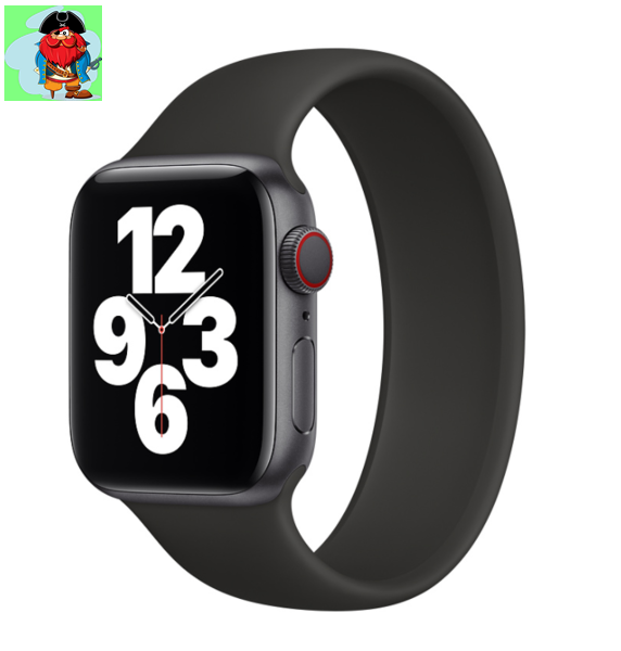 Силиконовый монобраслет для Apple Watch 38mm, цвет: черный (размер: M) - фото 1 - id-p142950431
