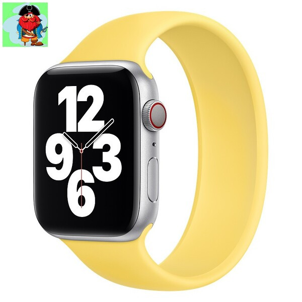 Силиконовый монобраслет для Apple Watch 2 38mm, цвет: желтый (размер: M) - фото 1 - id-p142950435